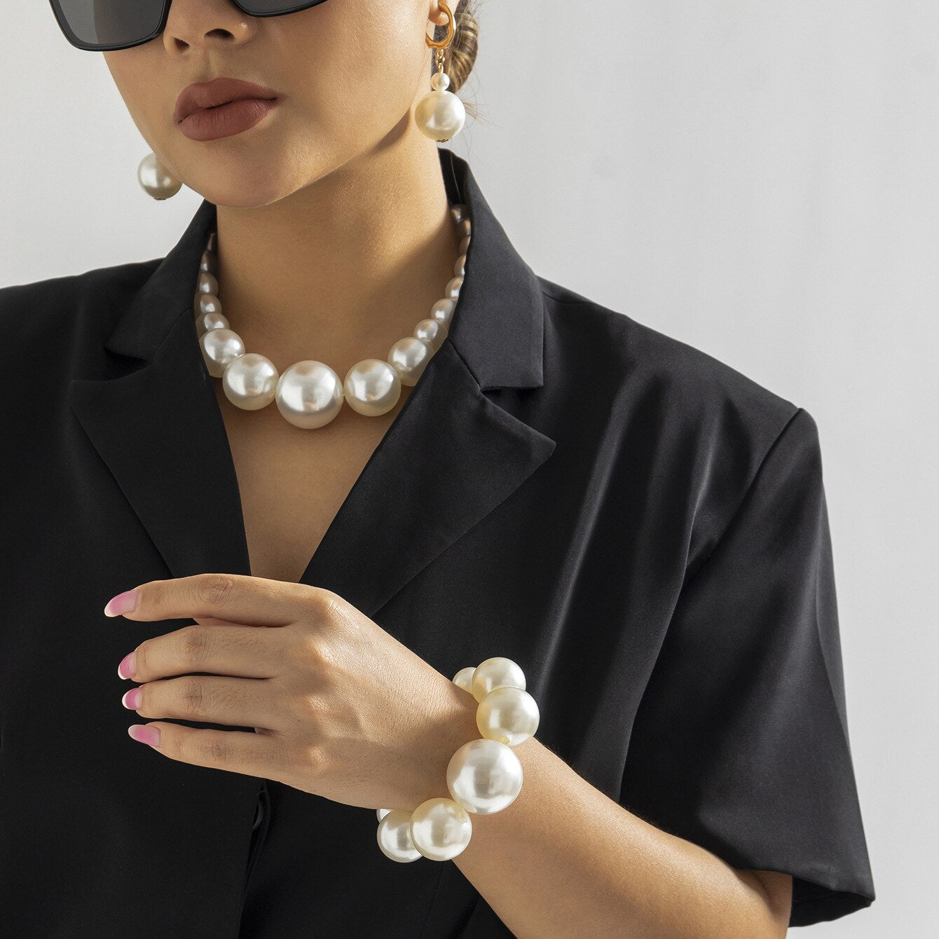 Big Pearl Jewelry Bridal Necklace Sets