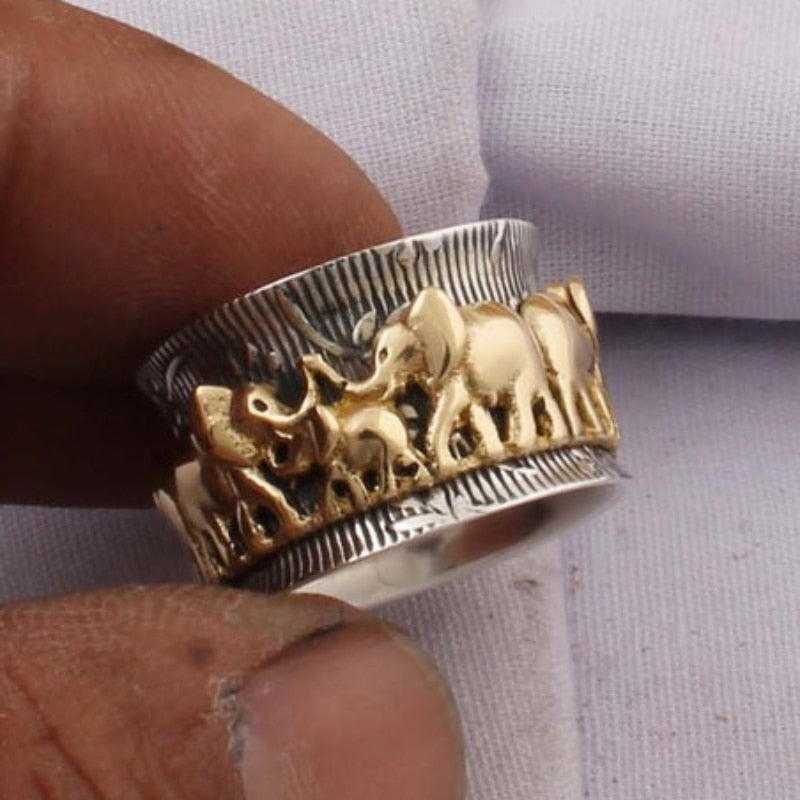 Fashion Jewelry Gold Plated Elephant Rings