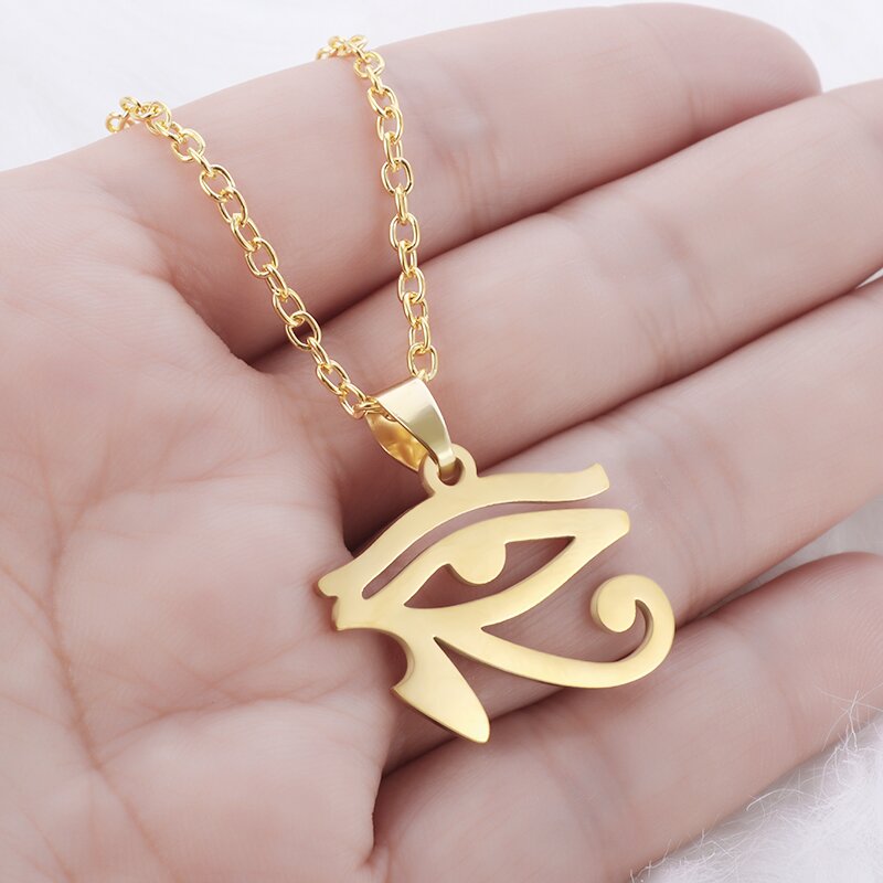 Men Horus Eye Golden Necklace