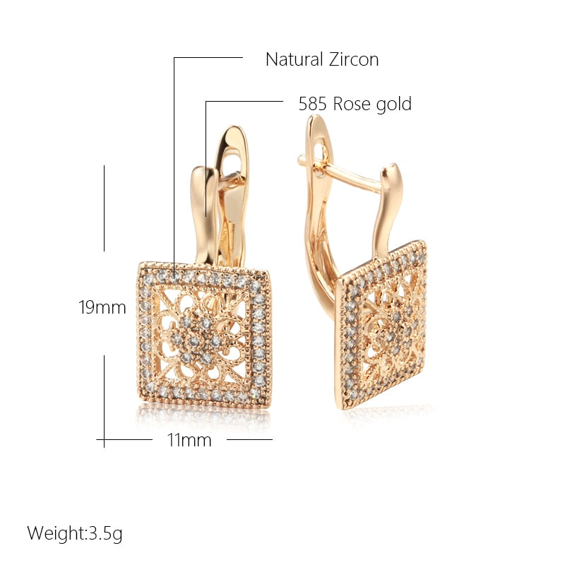 Natural Zircon Drop Earrings