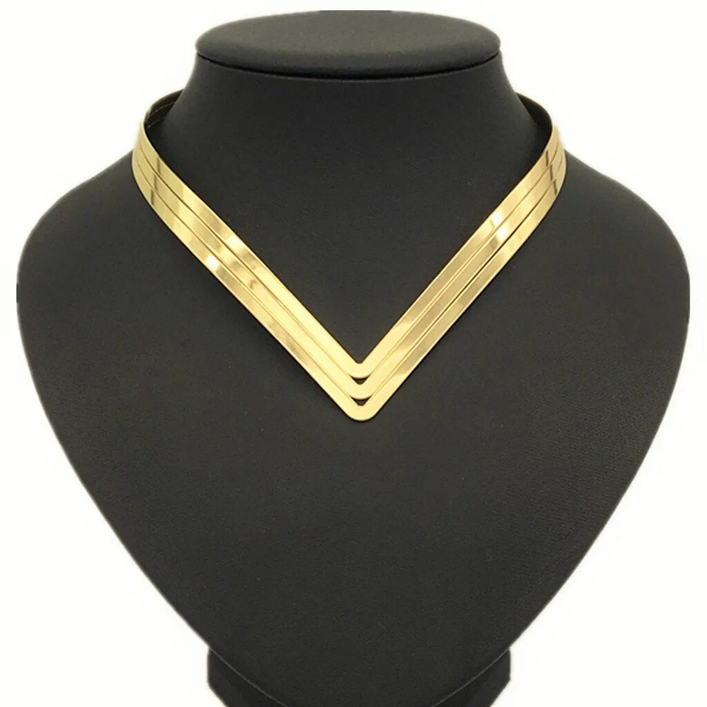 Metal Texture Collar necklace