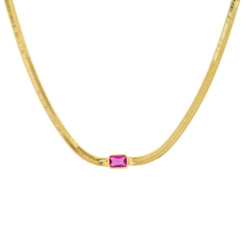 Rose Cubic Zirconia necklace