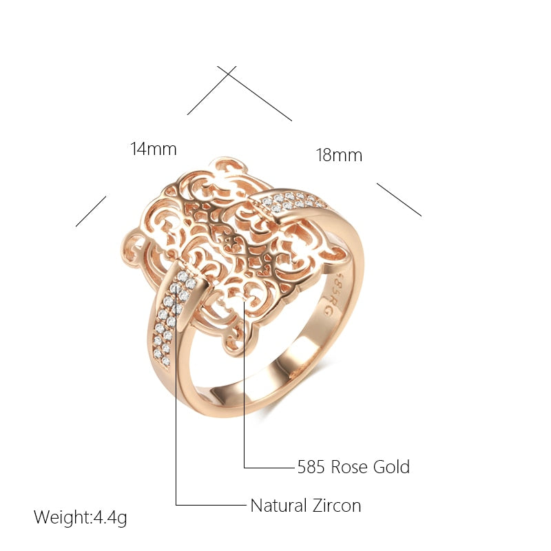 Rose Gold Color Square Big Ring