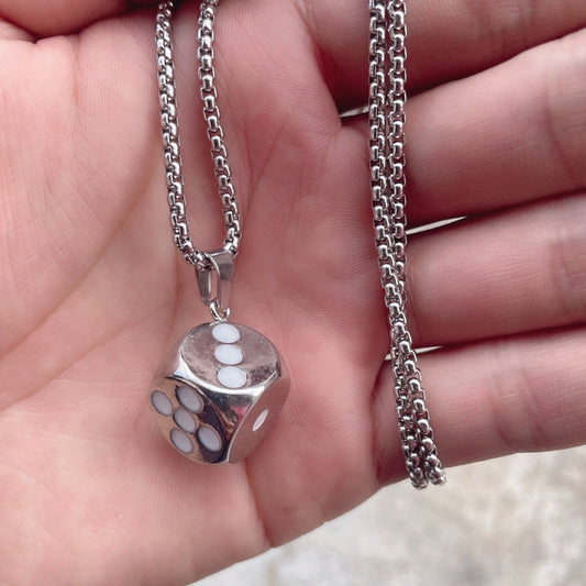 Stainless Steel Dice Necklace