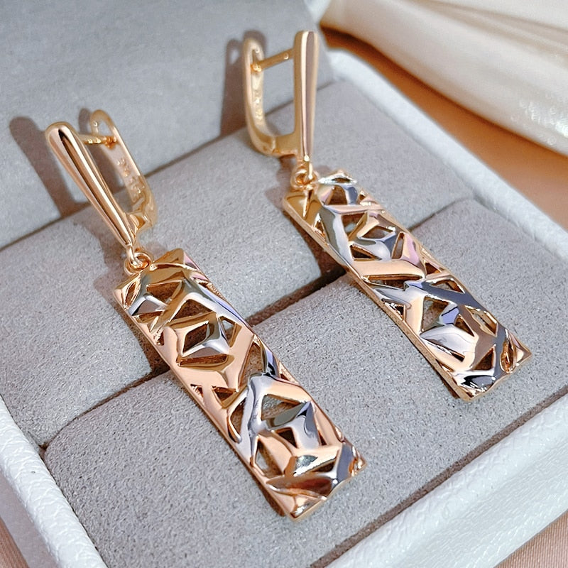 Square Wide Drop Earrings