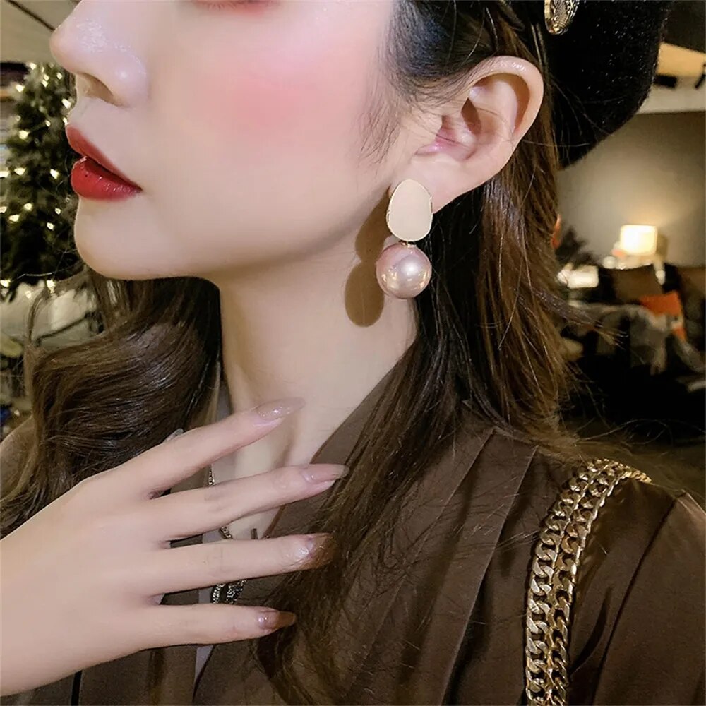 Big Fine Elegance Pearl Earrings For Women