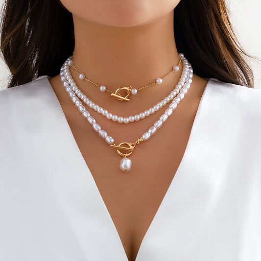 Multilayer Imitation Pearl Necklace