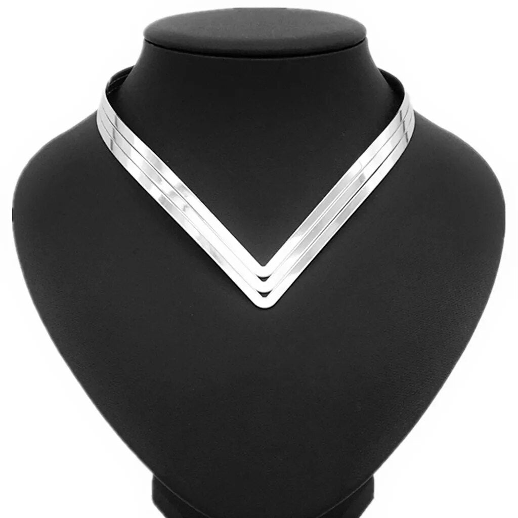 Metal Texture Collar necklace