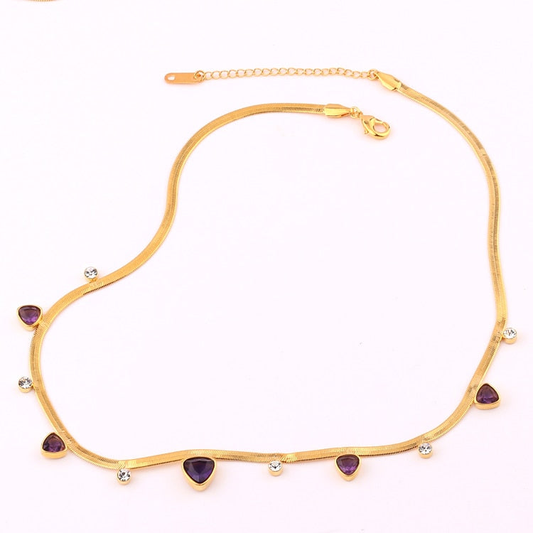 Purple CZ necklace