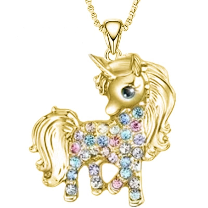 Golden Creative Unicorn Necklace