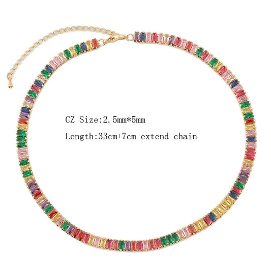 Rainbow CZ Necklace