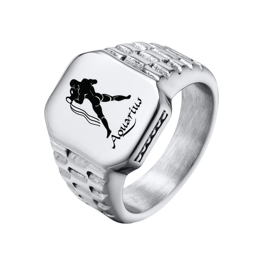 Zodiac Signet Rings for Men