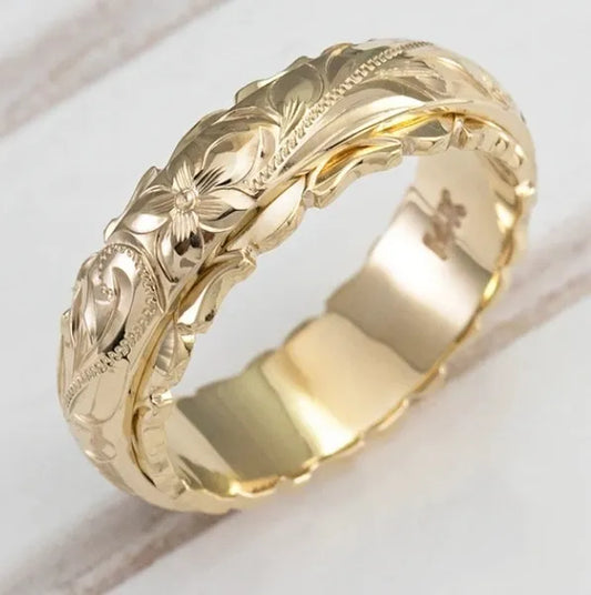 Delysia King Women Carving Rose Ring