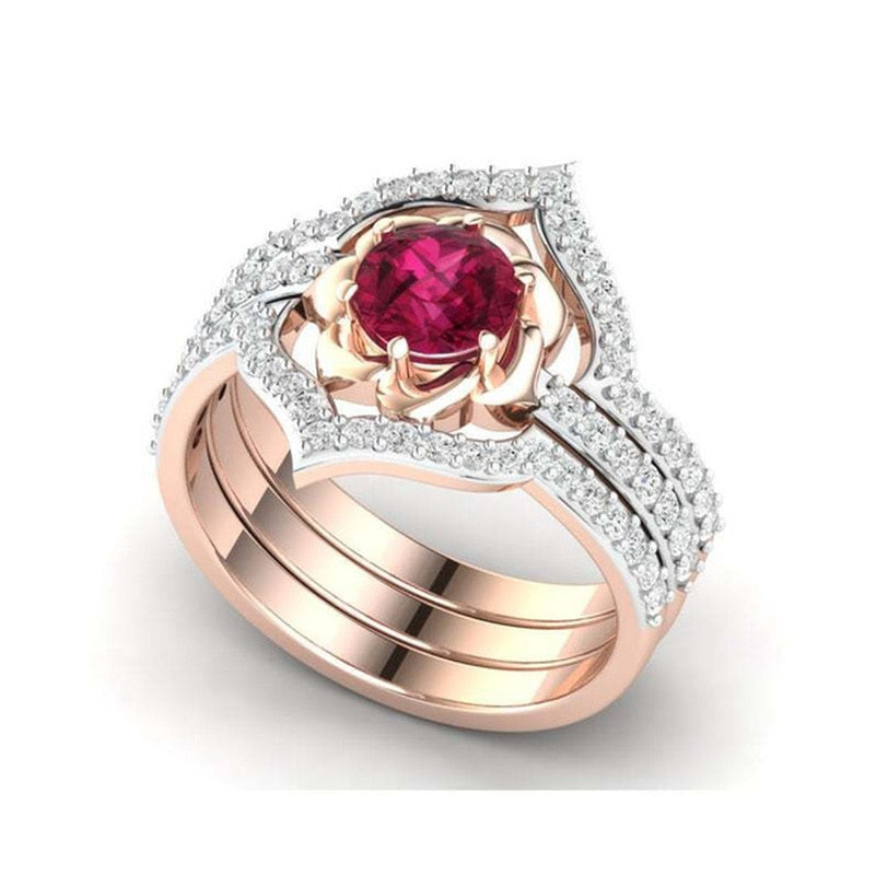 Rose Gold Color Flower Ring