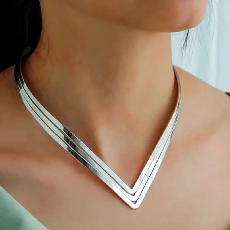 Metal Texture Collar necklace