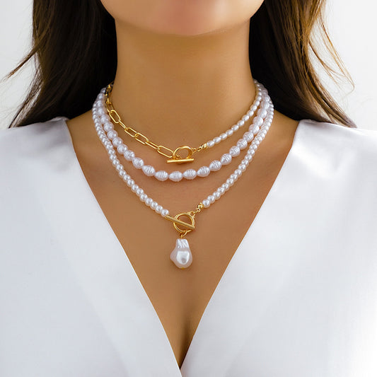 Multilayer Imitation Pearl Necklace