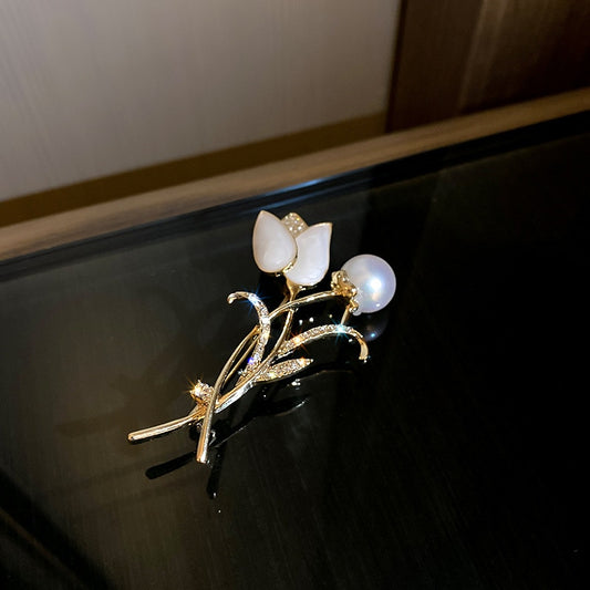 Pearl Butterfly Brooch