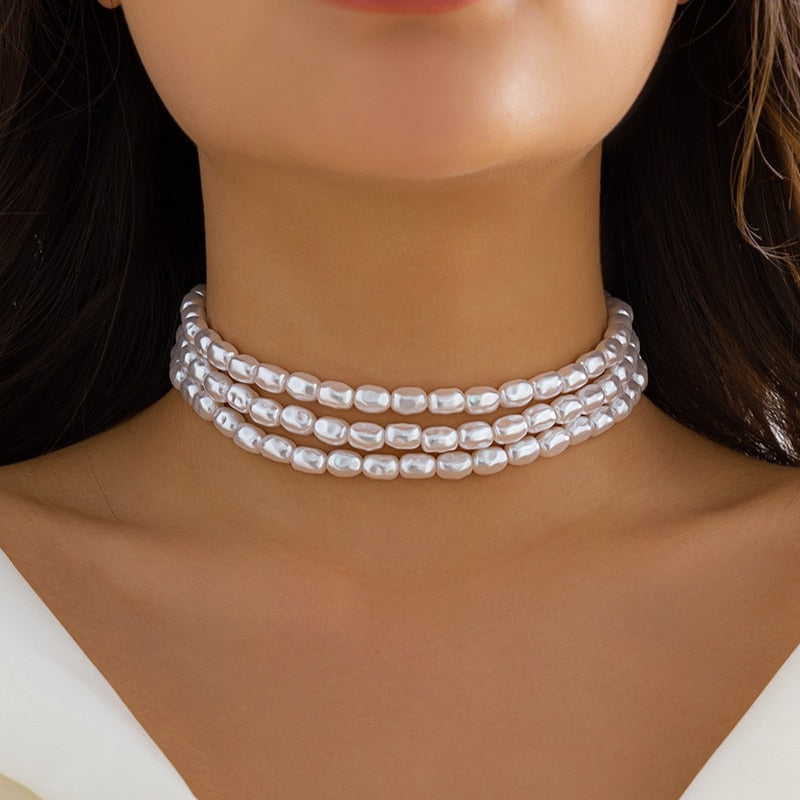 Multilayer Imitation Pearl Necklace