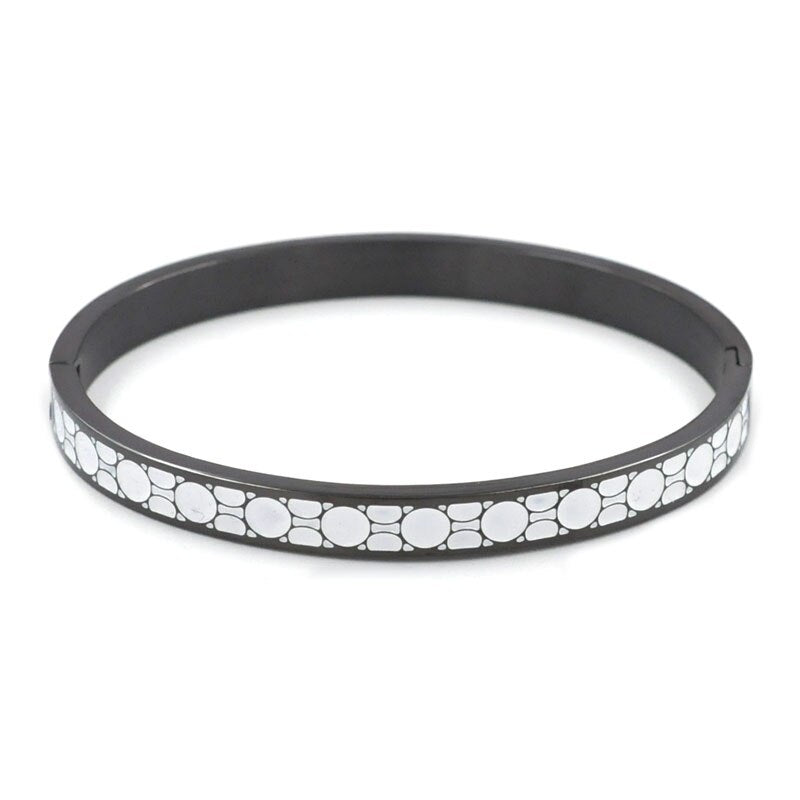 Black White Bangles Bracelets for Women