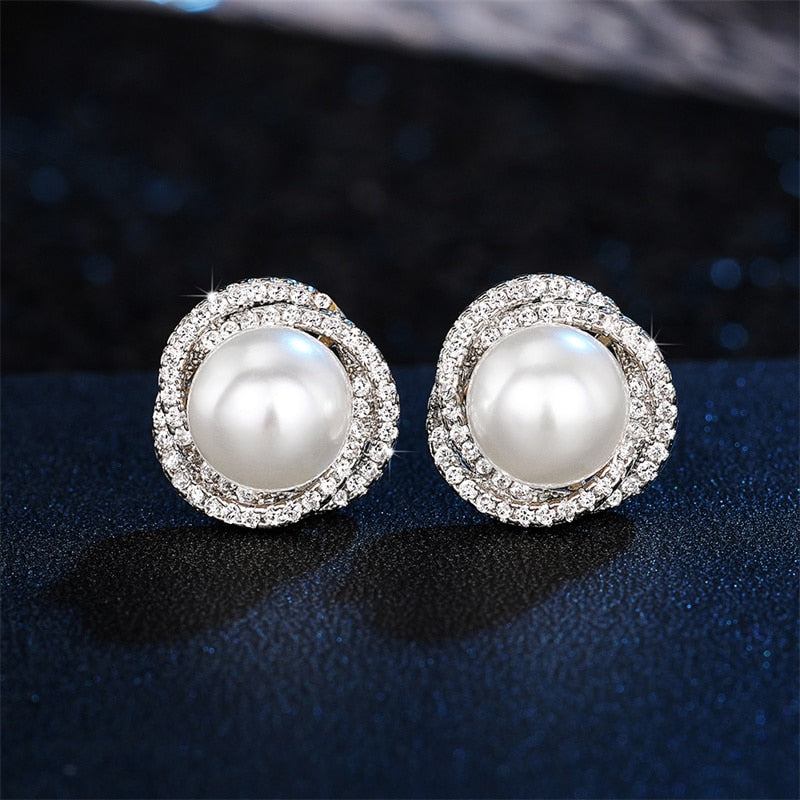 Simulated Pearl Earrings