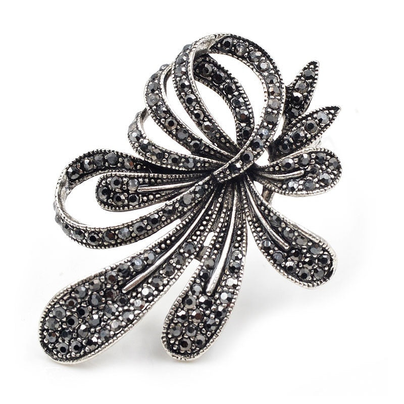 Black Flower Brooch