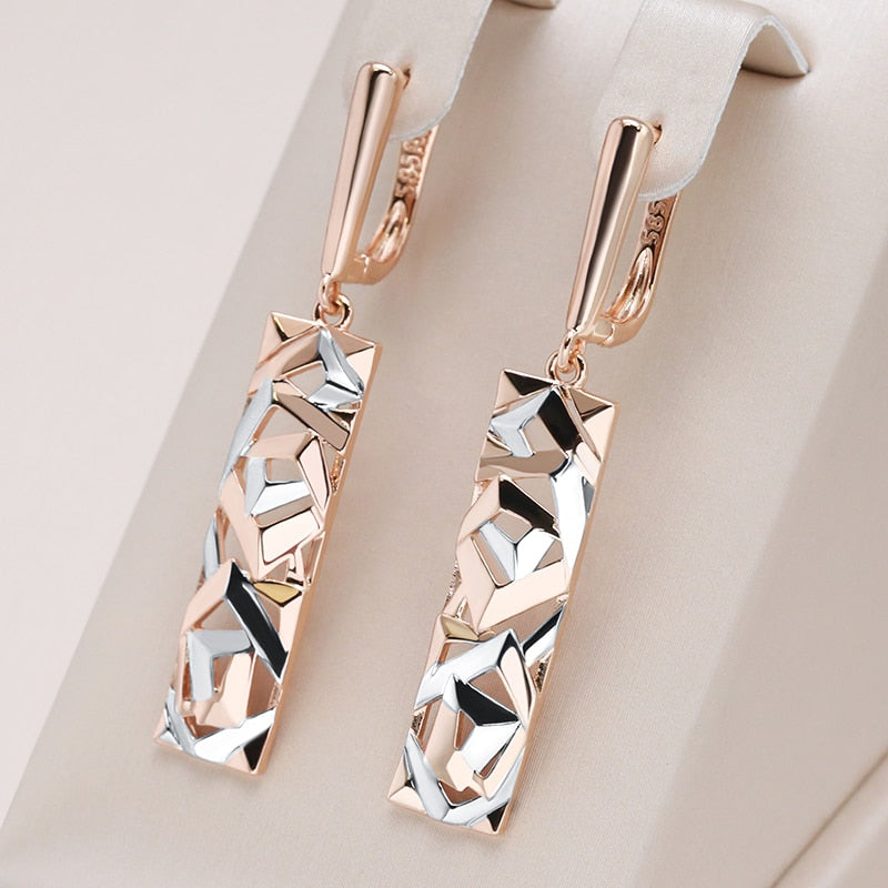 Square Wide Drop Earrings