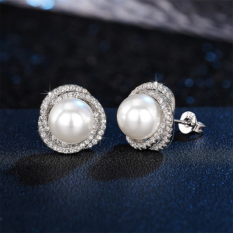 Simulated Pearl Earrings