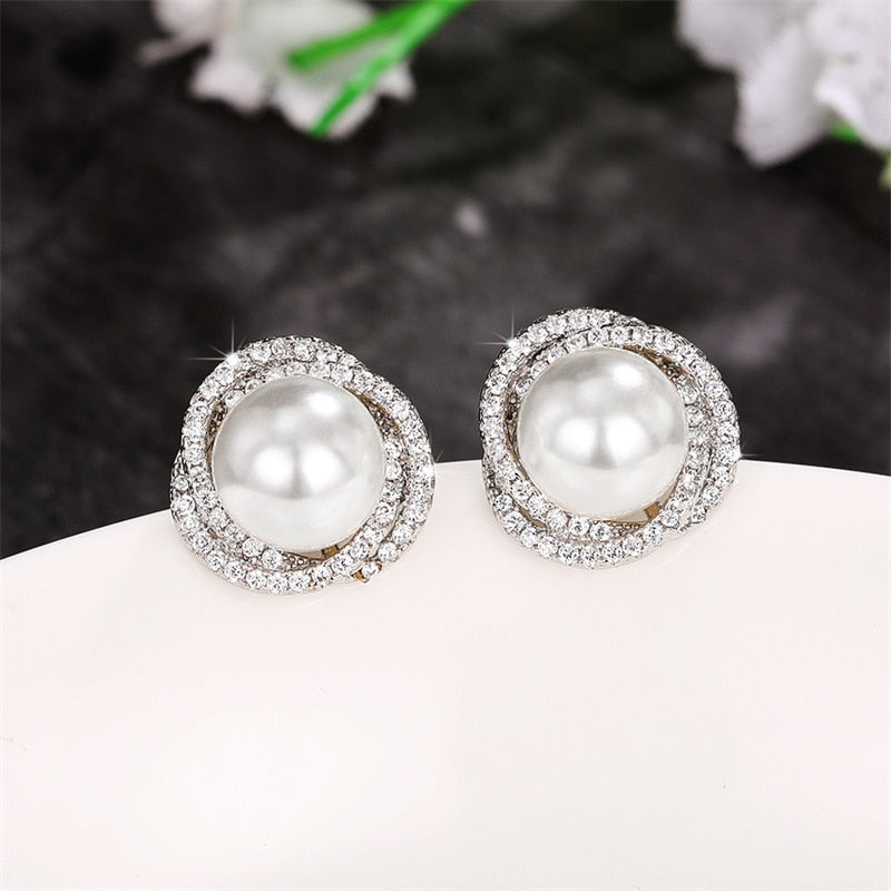 Simulated Pearl Earrings