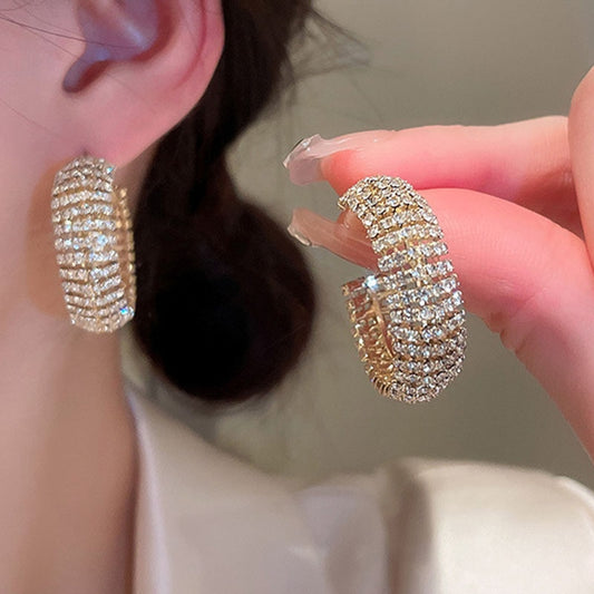 Zircon Crystal Hoop Earrings