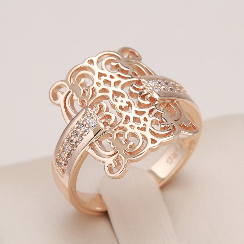 Rose Gold Color Square Big Ring